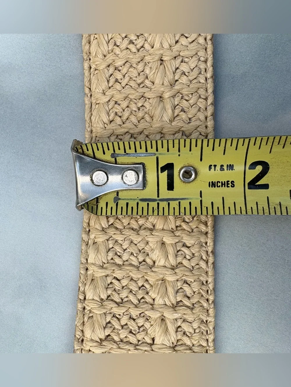 Talbots Leather & Raffia Natural Neutral Belt Size L